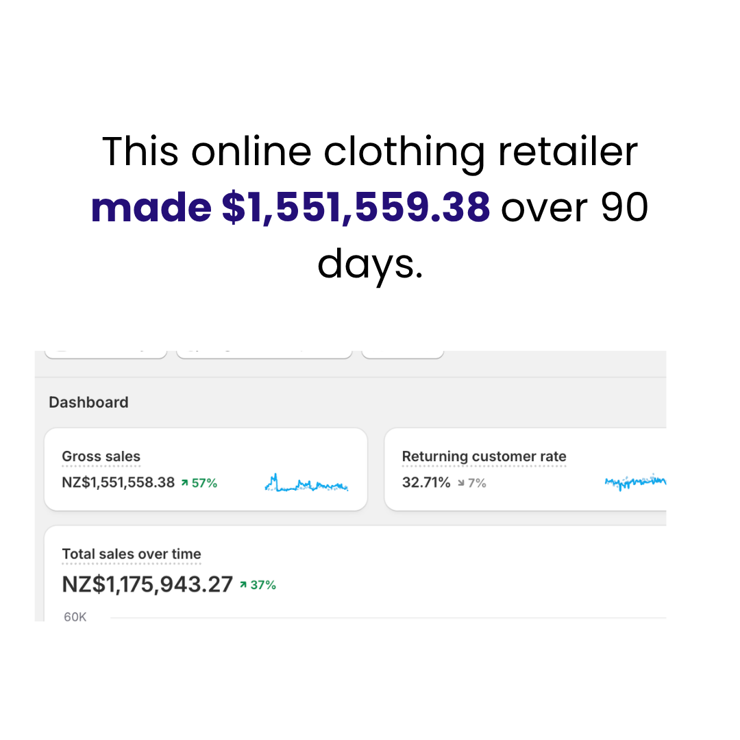 Clothing retailer, 1.55M in 90 days