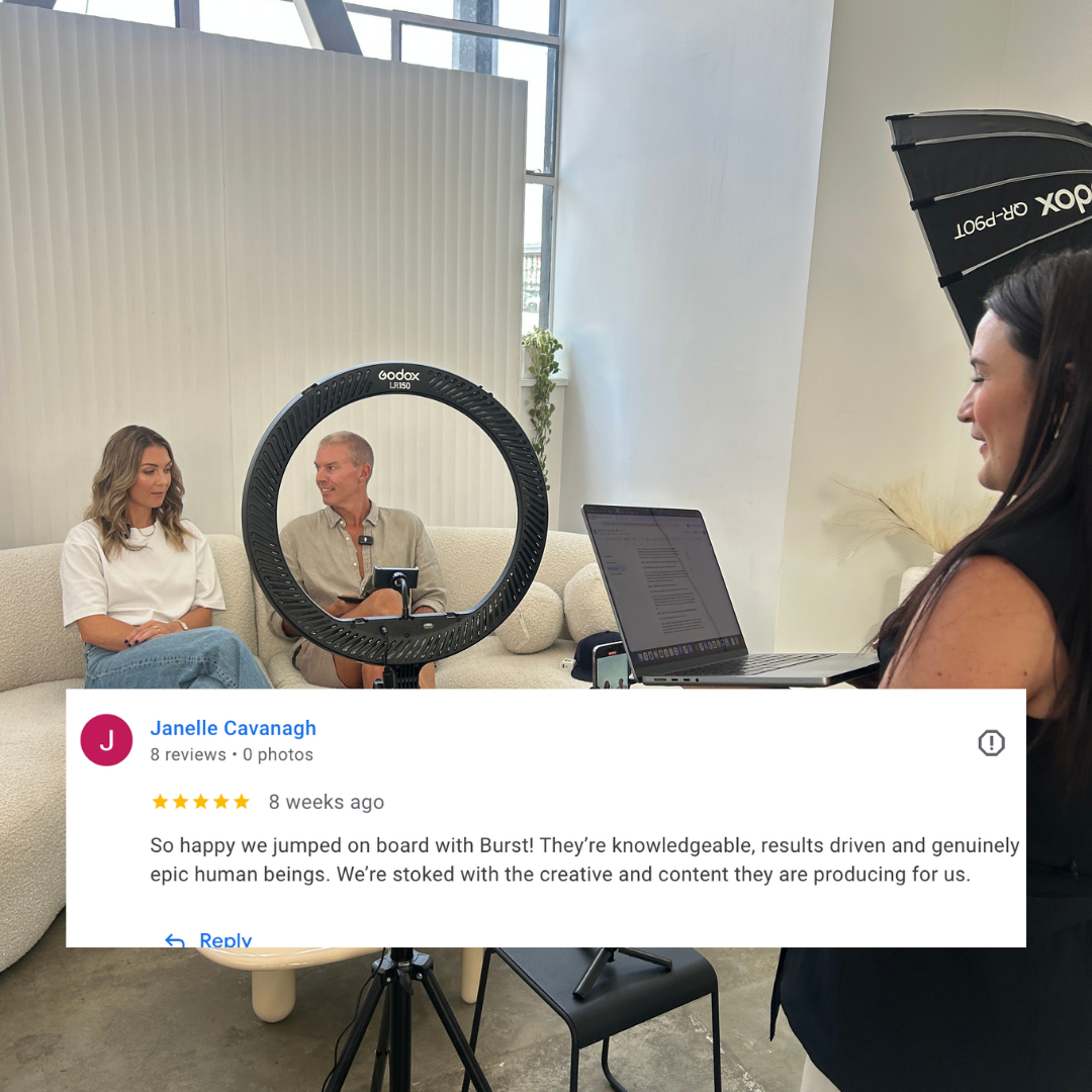 Janelle Google review of the Burst team
